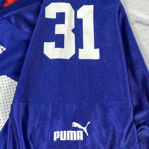 Vintage 90s Puma New‎ York Giants Jason Sehorn #31 Jersey Mens Size 2XL Blue